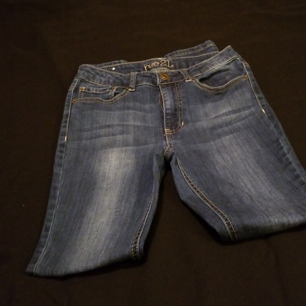 Dark blue denim jeans